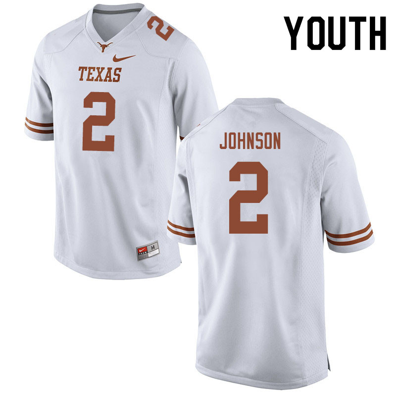 Youth #2 Roschon Johnson Texas Longhorns College Football Jerseys Sale-White